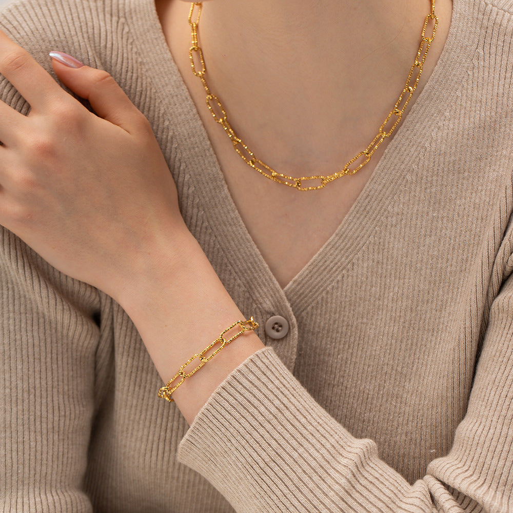 Square Chain Gold Bracelet