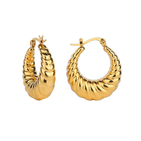 Twisted Croissant Hoop Earrings