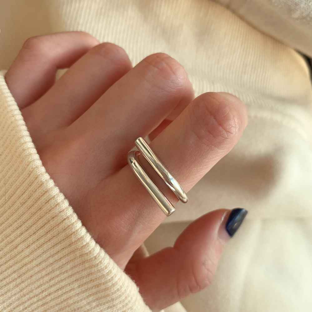 Double-Layered Open Ring