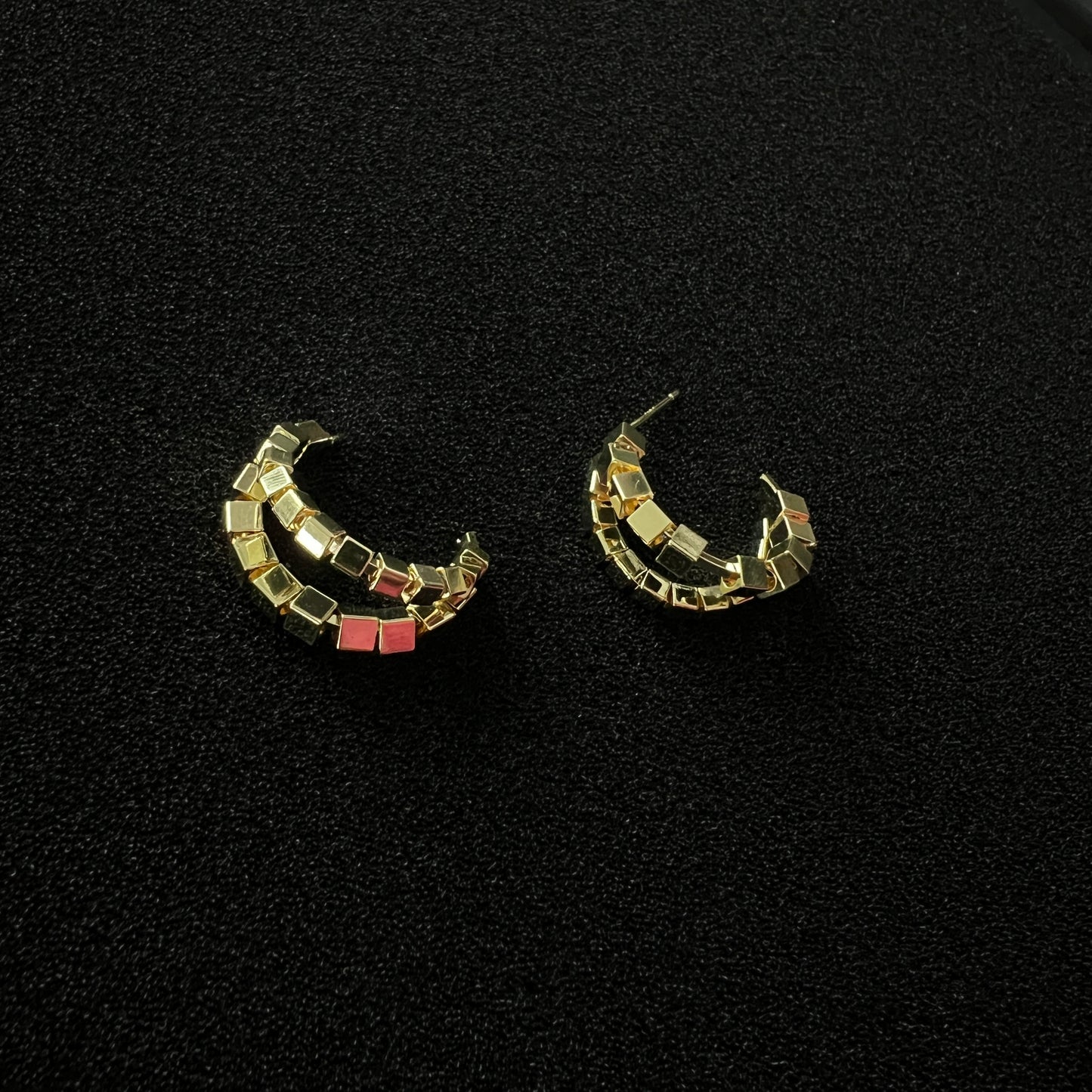 Double Hoop Silver Earrings