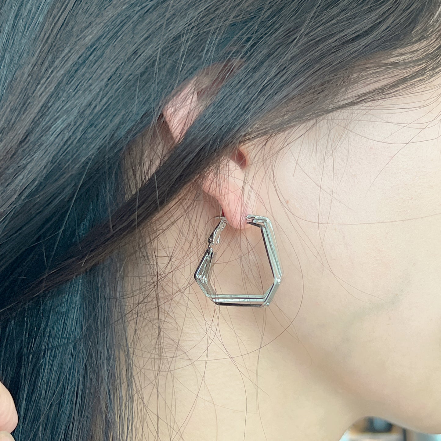 925 Silver Studs With Exaggerated Irregular Geometric Earrings