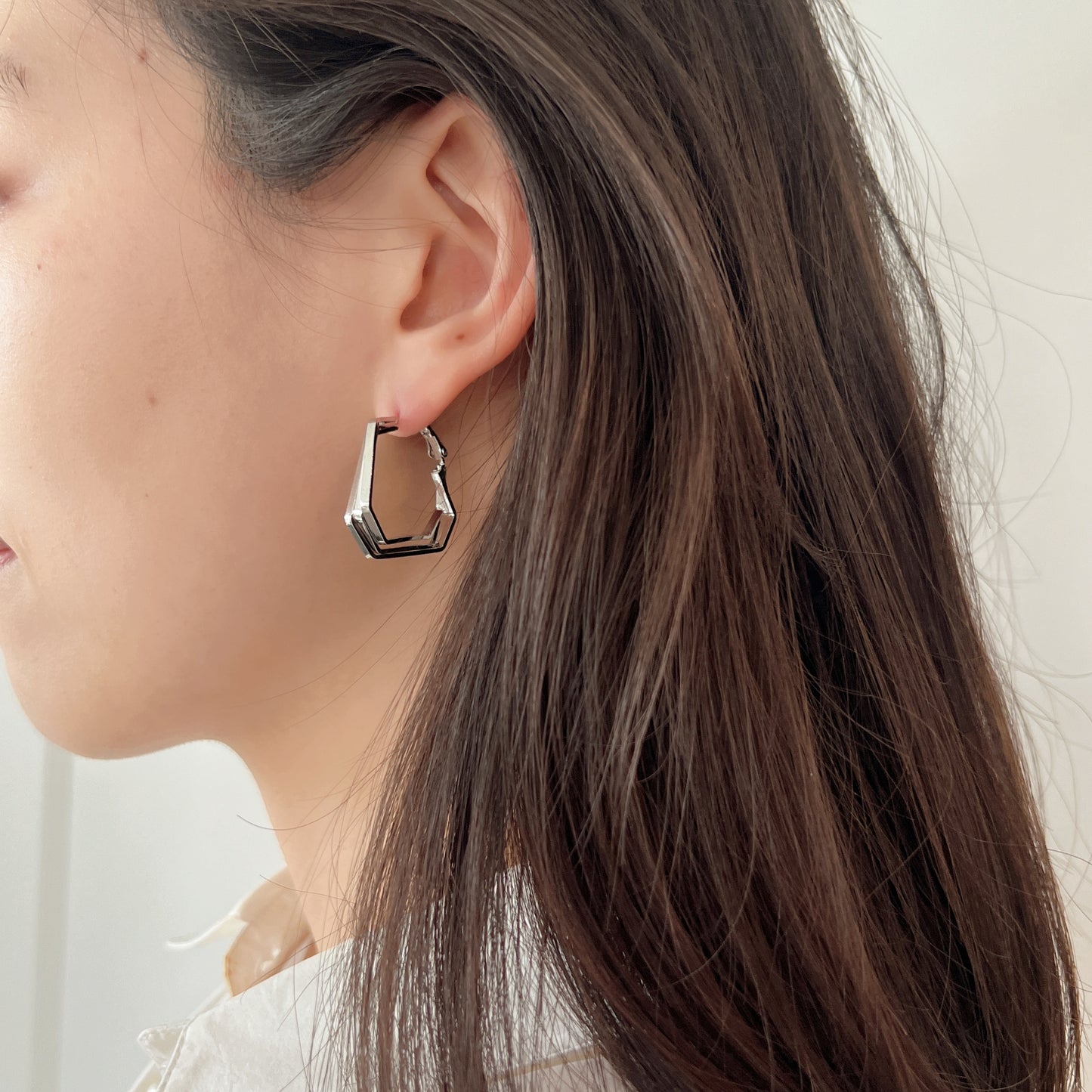 925 Silver Studs With Exaggerated Irregular Geometric Earrings