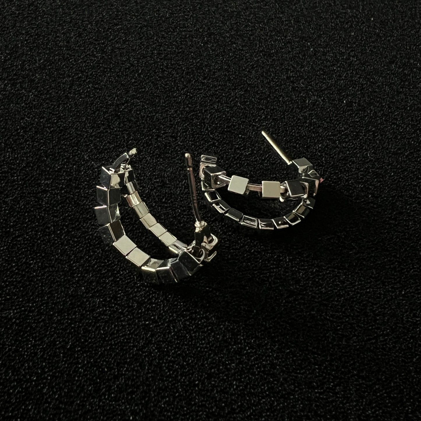 Double Hoop Silver Earrings